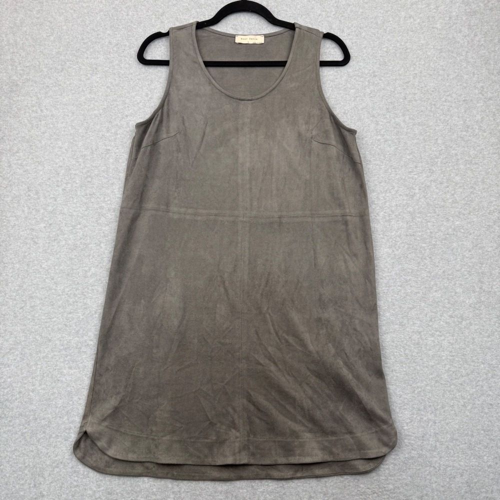 Bear Dance Dress Womens Large Gorpcore Minimalist Faux Suede Sleeveless Shift